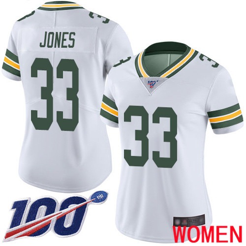 Green Bay Packers Limited White Women #33 Jones Aaron Road Jersey Nike NFL 100th Season Vapor Untouchable
